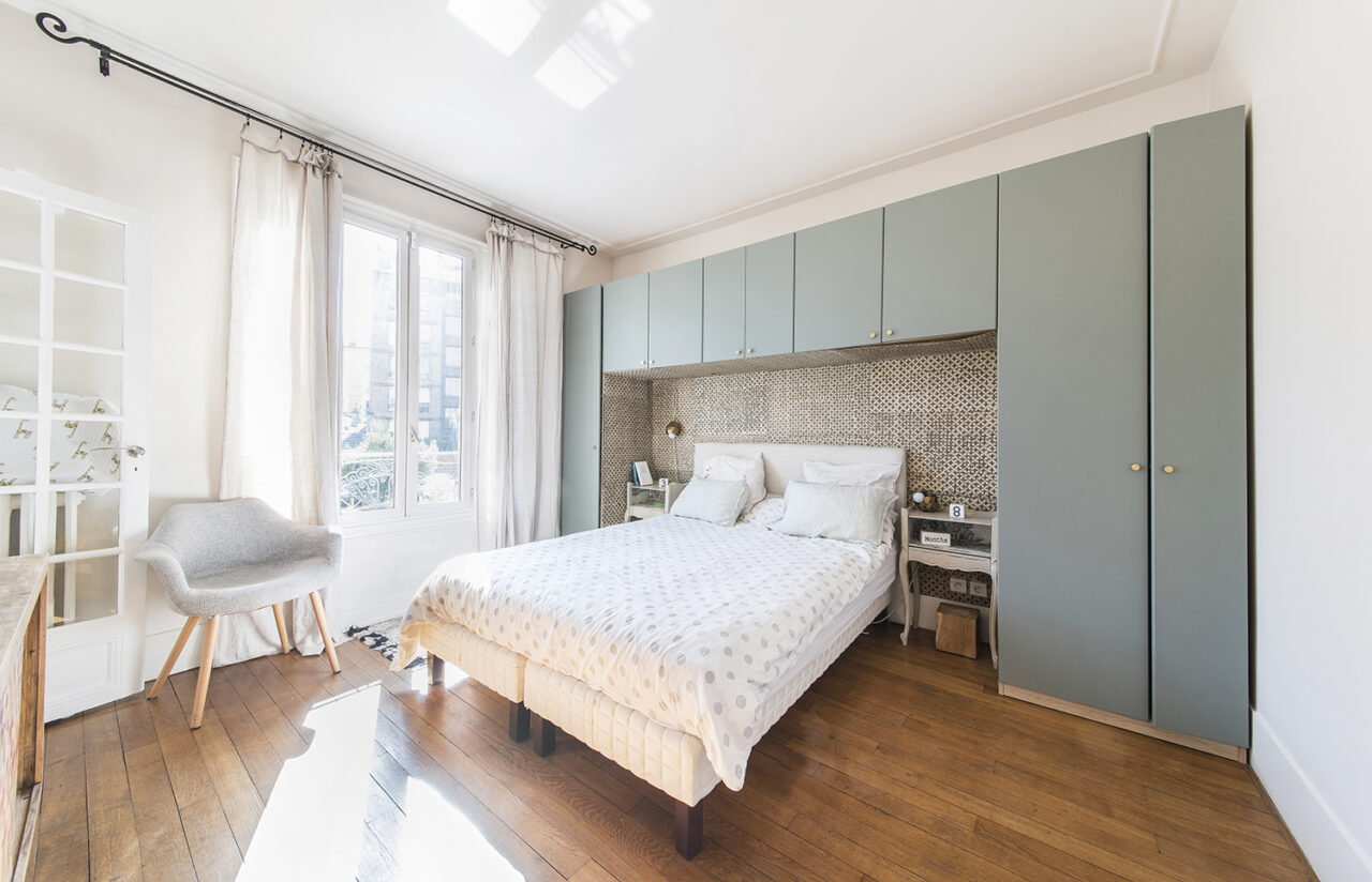 Tete de lit sur mesure parquet massif